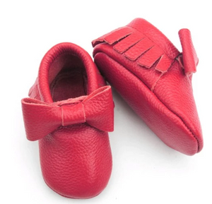 Big Bow Moccasins- Red